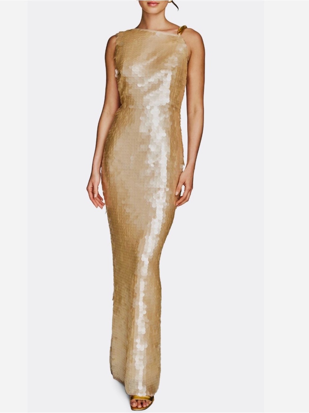 donna karan gold sequin dress | Dresses | Donna Karan Paillete Column Gown multi-tone sequin dress for holiday parties